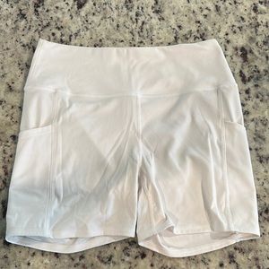 White RBX Biker Shorts with Pockets!